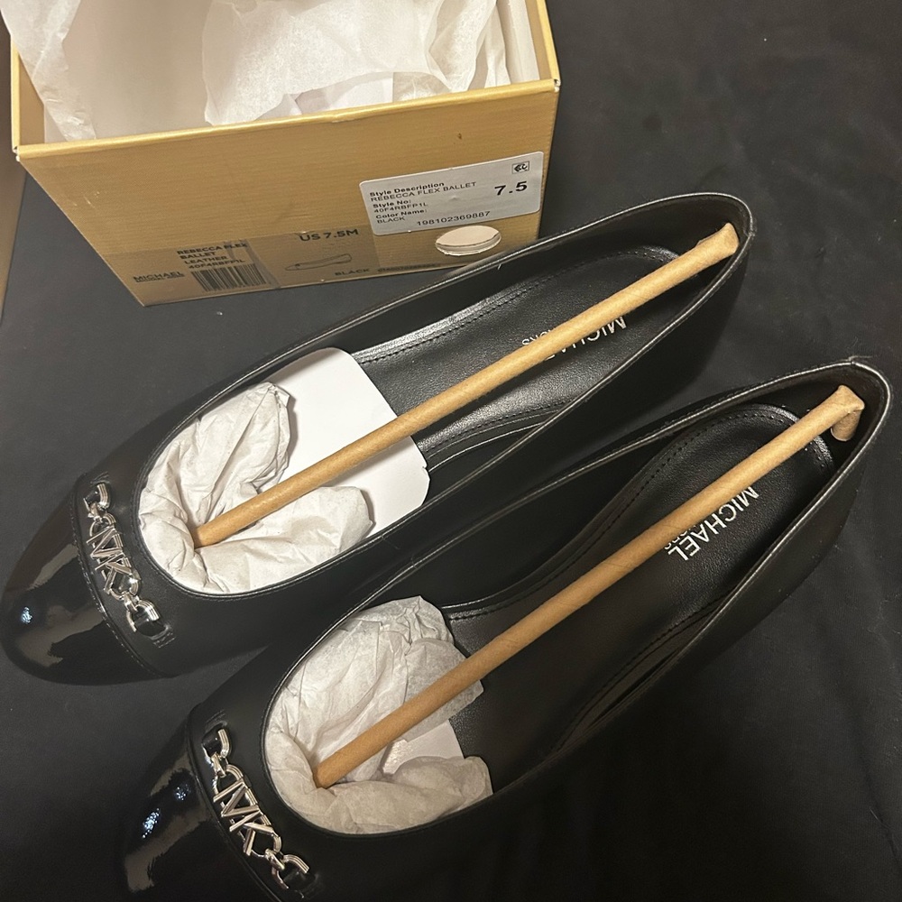 Michael Kors Black Patent Leather Flats